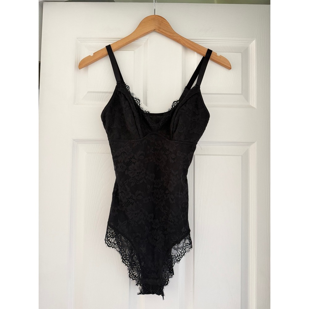 Womens Black Full Lace Body Suit with Lining Goth Grunge Whimsigoth